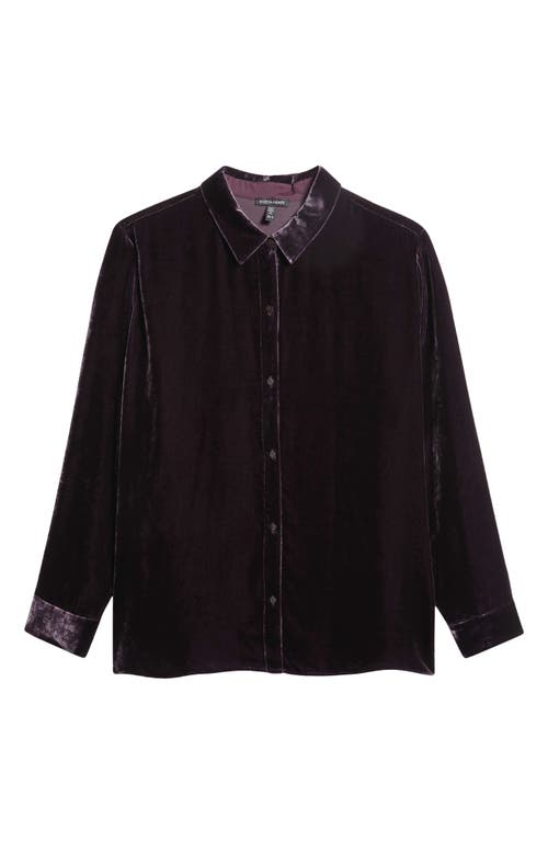 EILEEN FISHER EILEEN FISHER EASY RELAXED FIT VELVET BUTTON-UP SHIRT