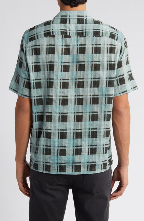 Allsaints Big Sur Check Camp Shirt In Shamrock Green