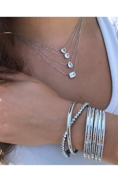 Shymi Classic Bezel Tennis Bracelet In Silver/white