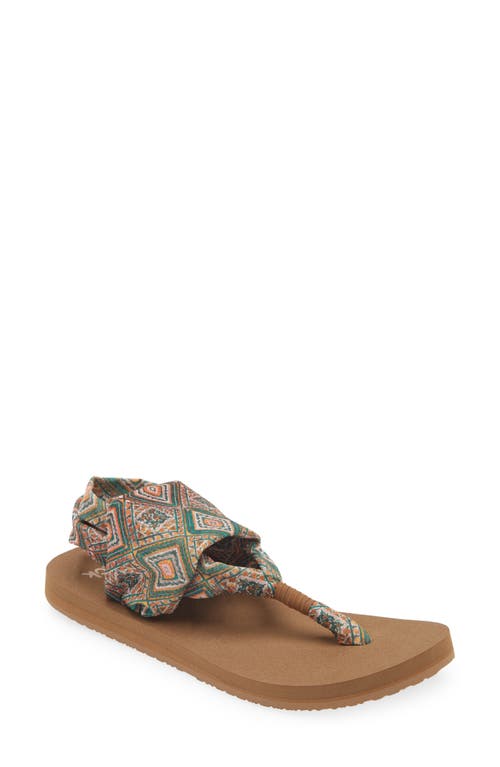 Shop Sanuk Tile Slingback Sandal In Green/gold