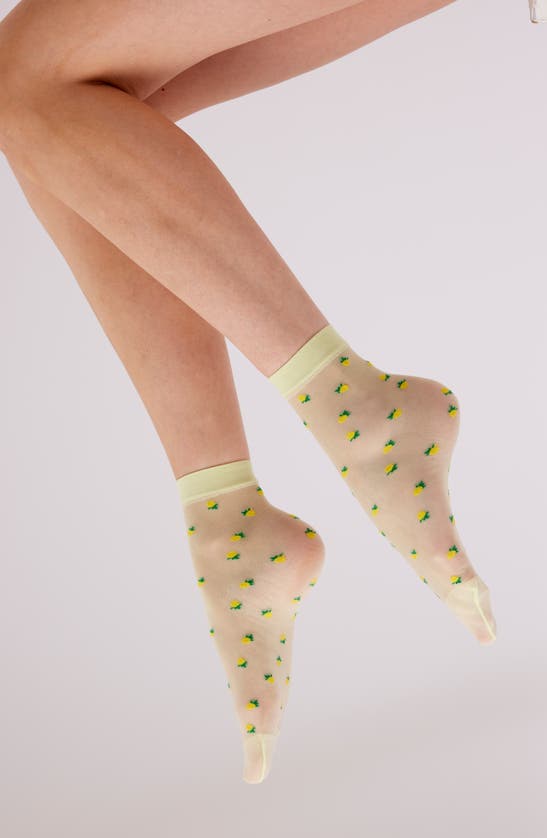 Shop Pretty Polly Lemon Ankle Socks In Multi