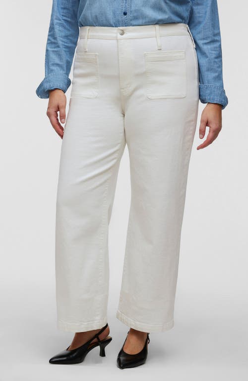 Madewell The Emmett Patch Pocket Edition Wide Leg Jeans In Tile White