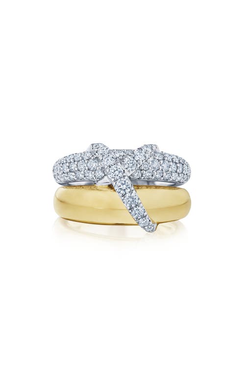 Kwiat Xo Diamond Stack Ring In Two Tone White/yellow Gold