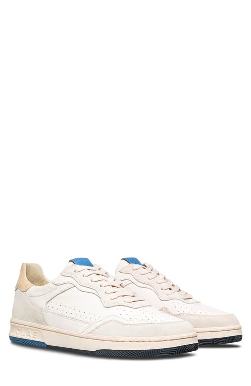 CLAE Haywood Leather Sneaker in Off White Pebble Blue 