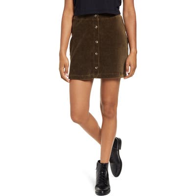 Unionbay Paris Wide Wale Corduroy Skirt, Green