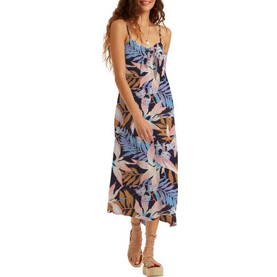 Billabong Twist It Knot Front Midi Dress, Beige