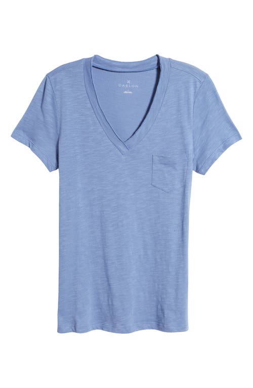 Shop Caslonr Caslon(r) V-neck Short Sleeve Pocket T-shirt In Blue Colony