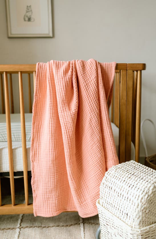 Shop Oilo 2-pack Organic Cotton Muslin Swaddle Blankets In Eggshell/ Rose