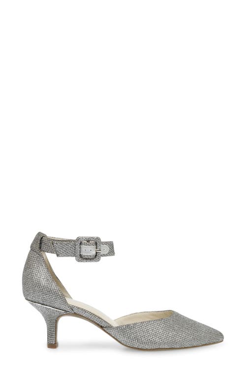 Shop Anne Klein Fabulist Ankle Strap Pump In Silver