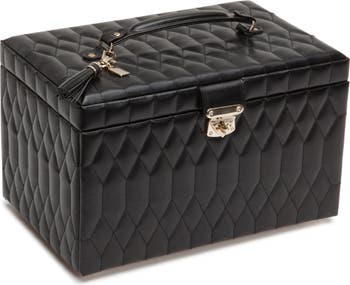 Monica Vinader Leather Jewelry Box in Black