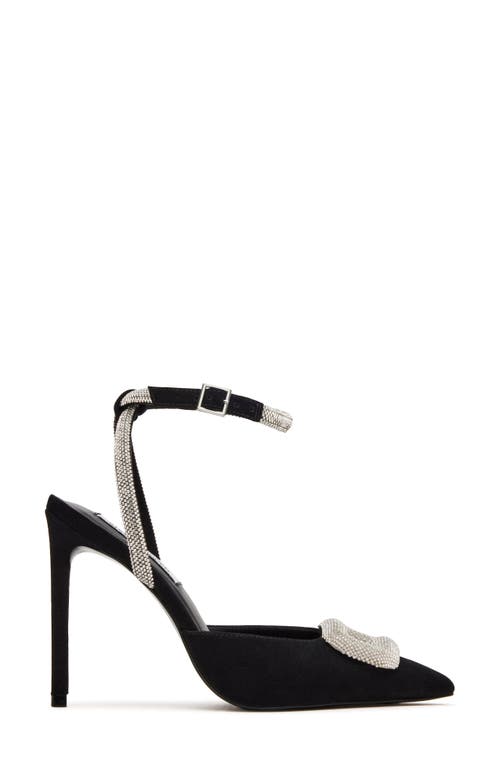 Shop Steve Madden Vienna Pointed Toe Ankle Strap Pump In Black