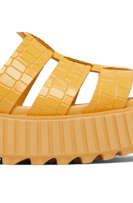 Shop Sorel Ona Streetworks Platform Fisherman Sandal In Yellow Ray/ Pilsner