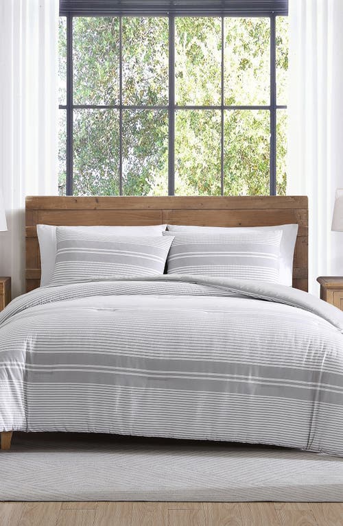 Tahari Gwen Waffle Knit 3-piece Comforter Set In White/grey