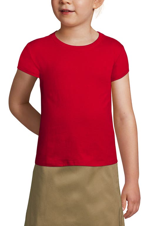 Shop Lands' End School Uniform Girls Short Sleeve Essential T-shirt In Red