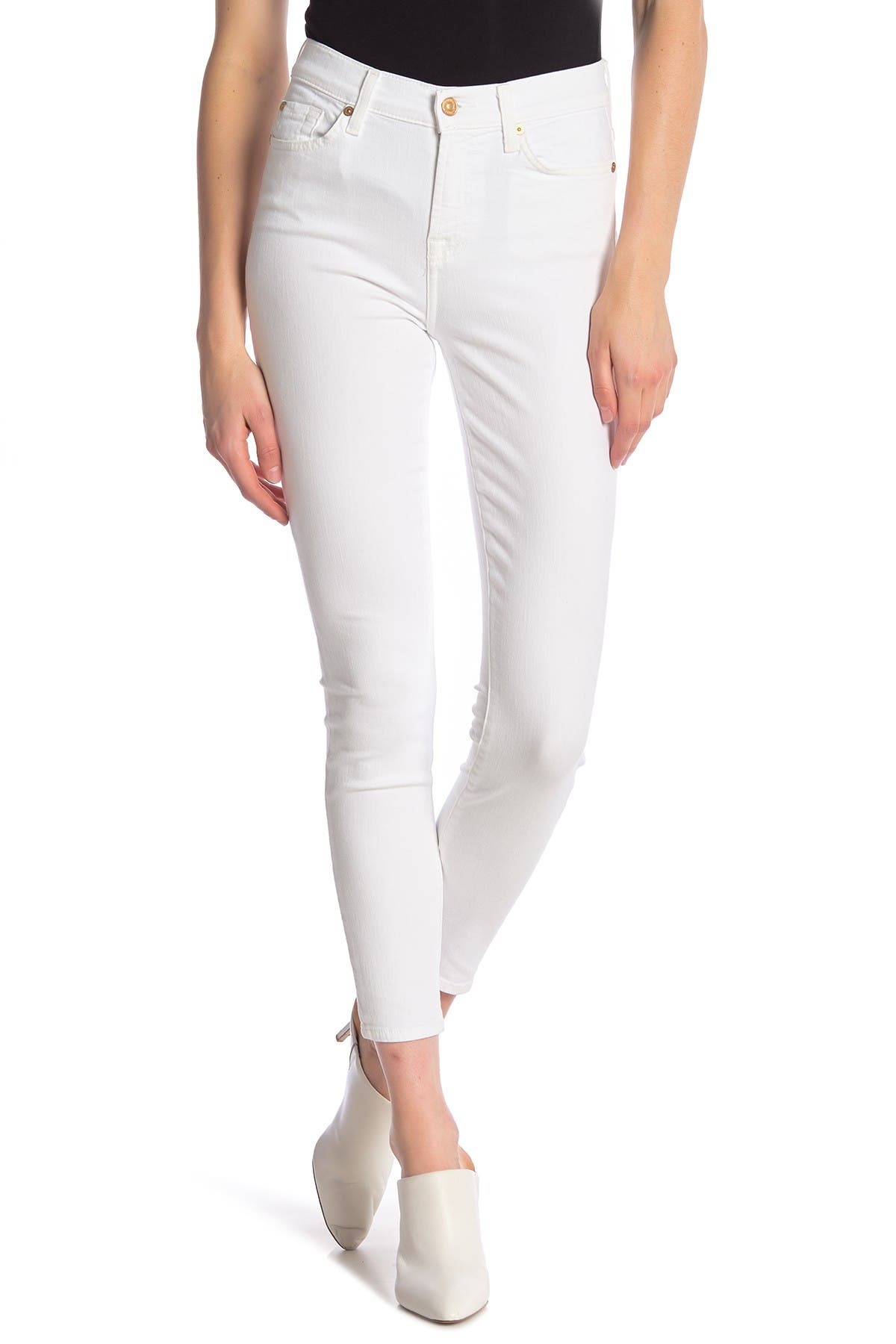 7 For All Mankind High Waist Gwenevere Skinny Jeans In Natural