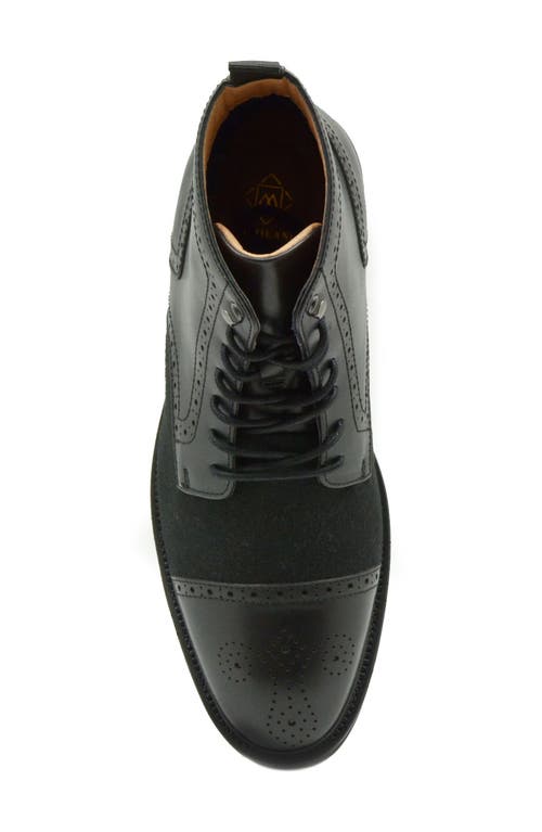 La Milano Questo Brogue Combat Boot In Black