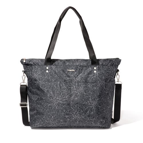 Baggallini Women's Carryall Laptop Tote Crossbody Bag In Midnight Blossom