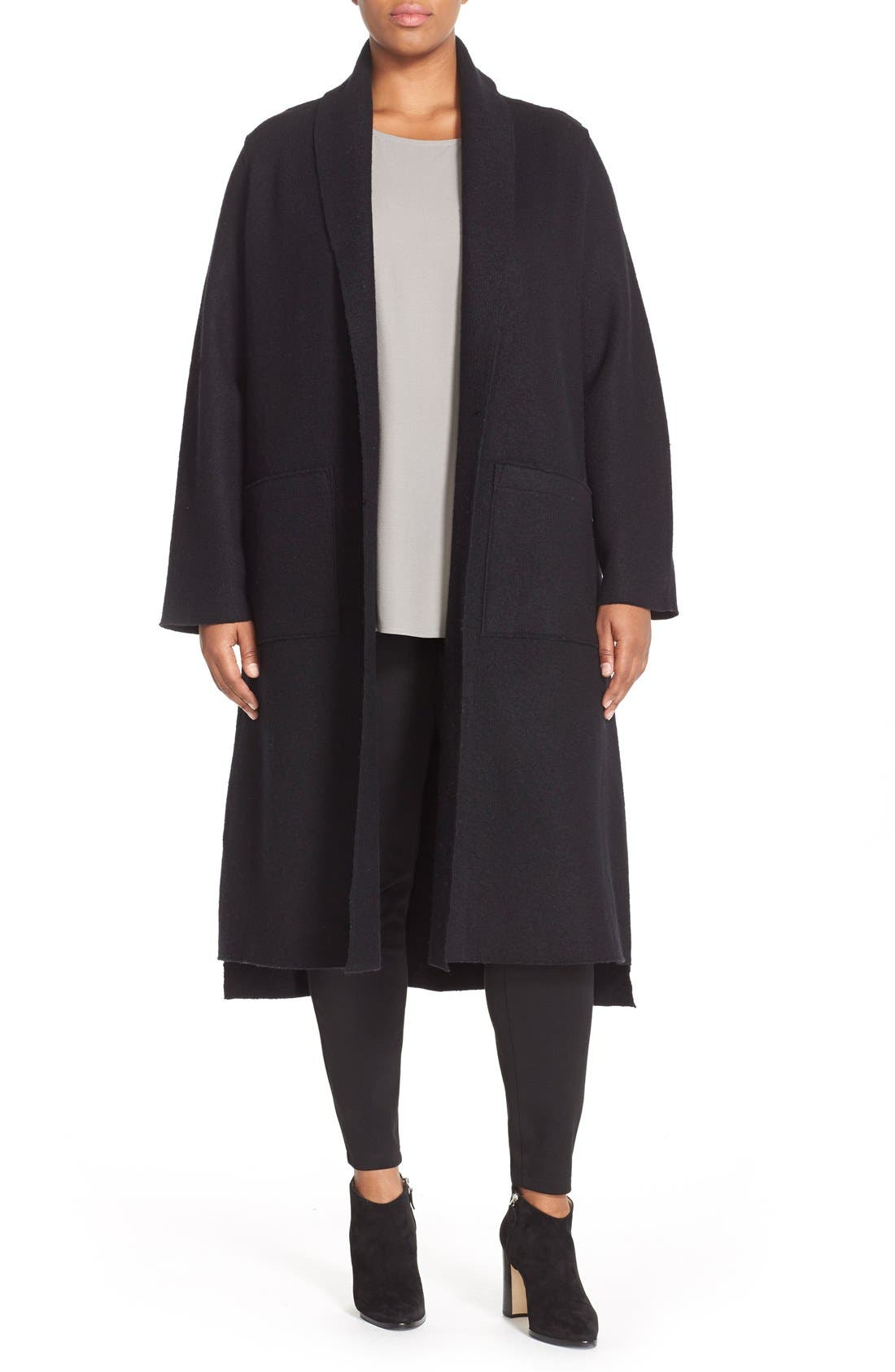 Eileen Fisher Boiled Wool Kimono Coat (Plus Size) Nordstrom