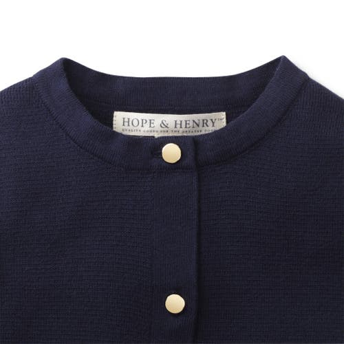 Shop Hope & Henry Baby Girls' Milano Stitch Cardigan, Infant In Navy