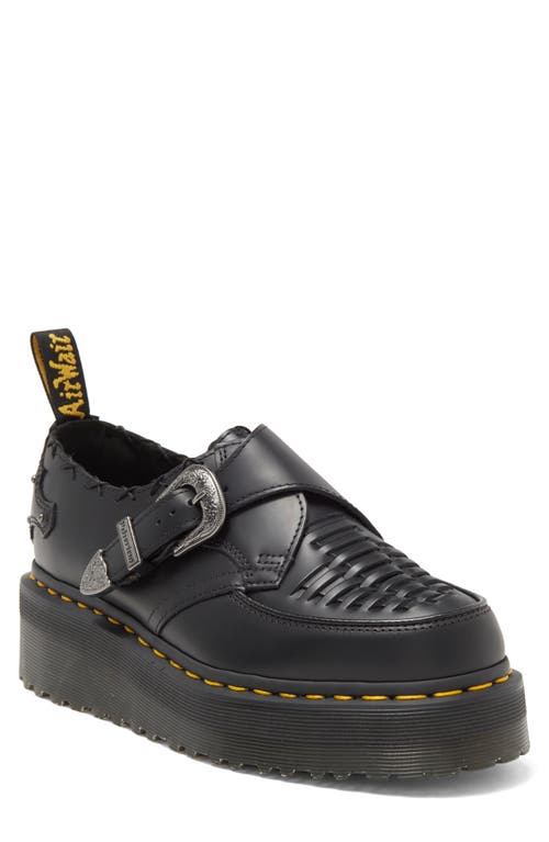 Dr. Martens Ramsey Quad Monk Strap Platform Shoe Black Smooth at Nordstrom,