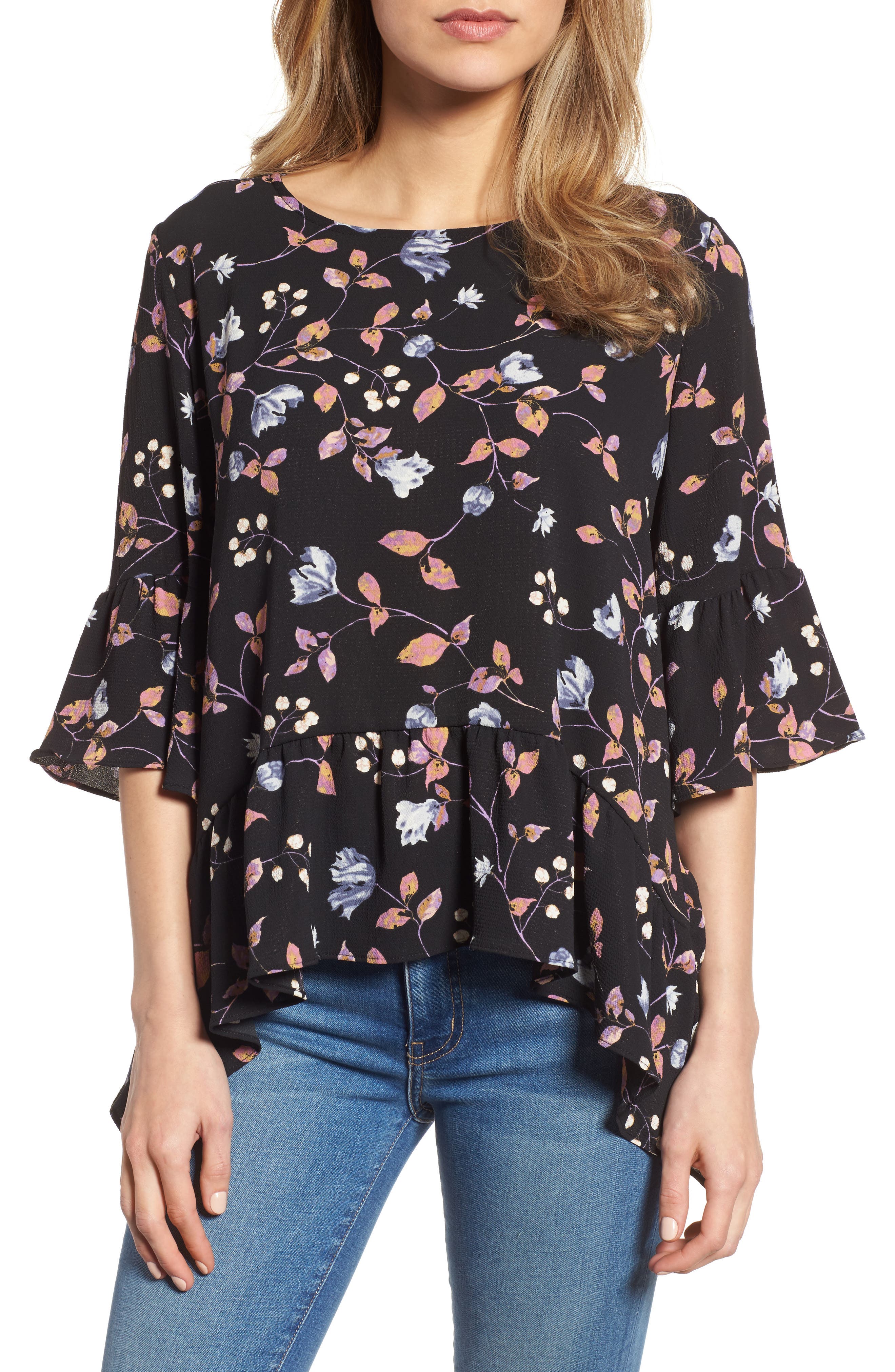 ruffled handkerchief hem top