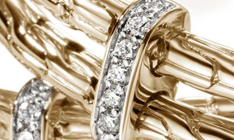 Shop John Hardy Spear Diamond Hoop Earrings In Gold