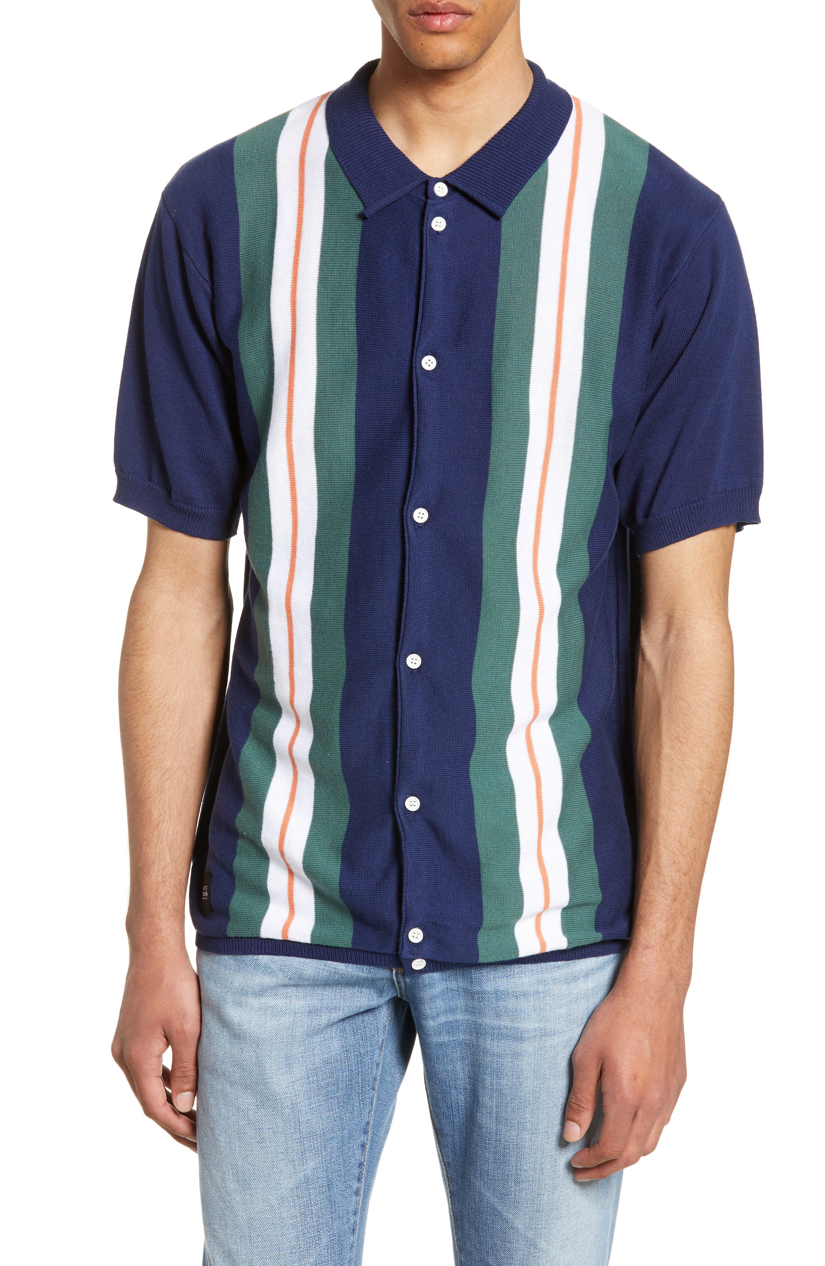 Native Youth Avedon Stripe Sweater Shirt, Blue