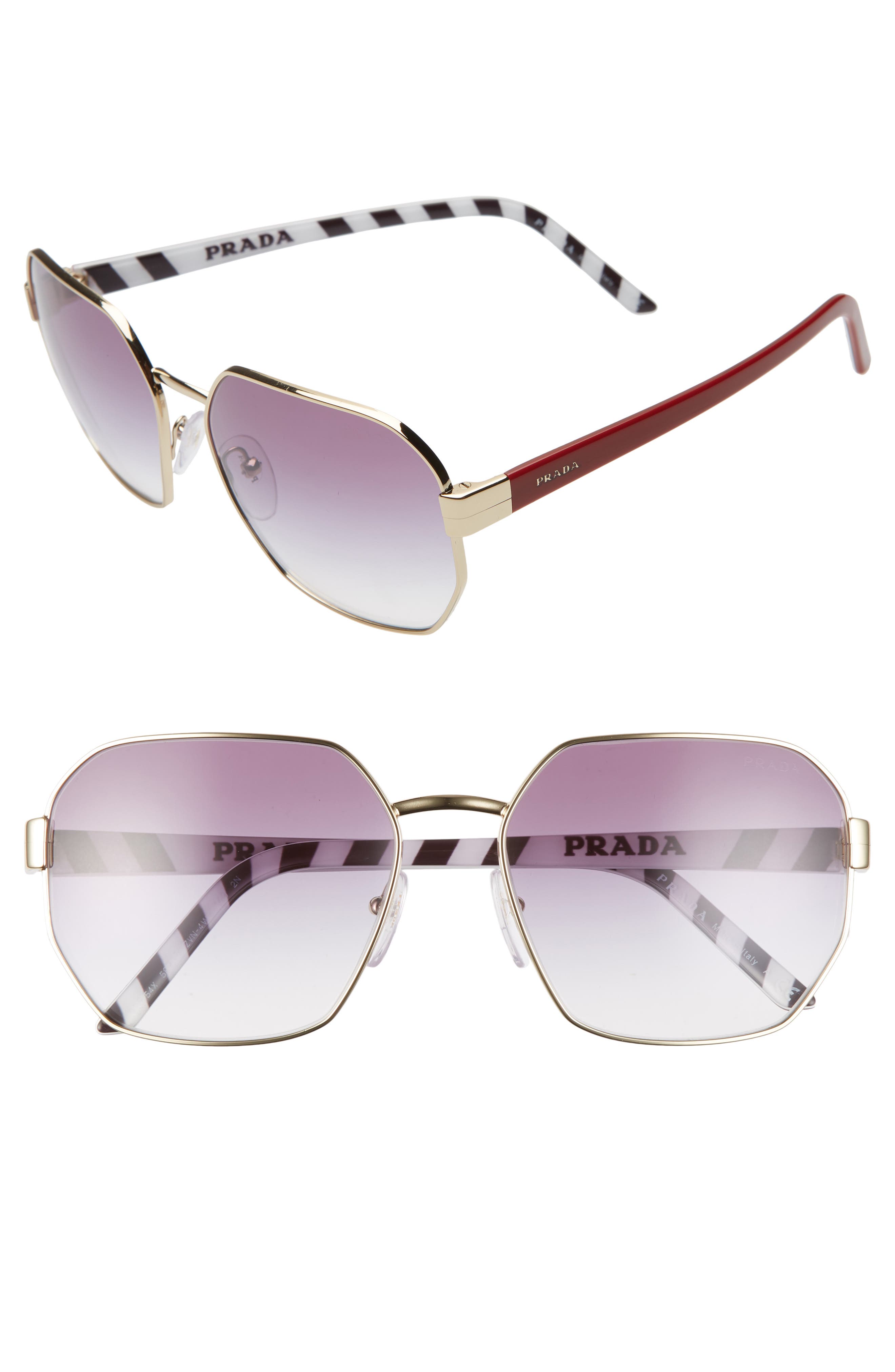 prada 59mm geometric sunglasses