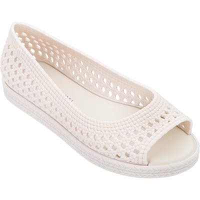 Melissa X Jason Wu Camilla Woven Open Toe Flat, White