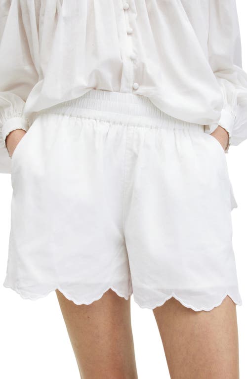 Shop Allsaints Etti Scalloped Shorts In Off White