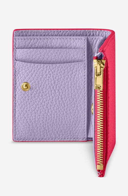 Shop Maison De Sabre Maison De Sabré Small Leather Bifold Wallet In Fuchsia Lavender