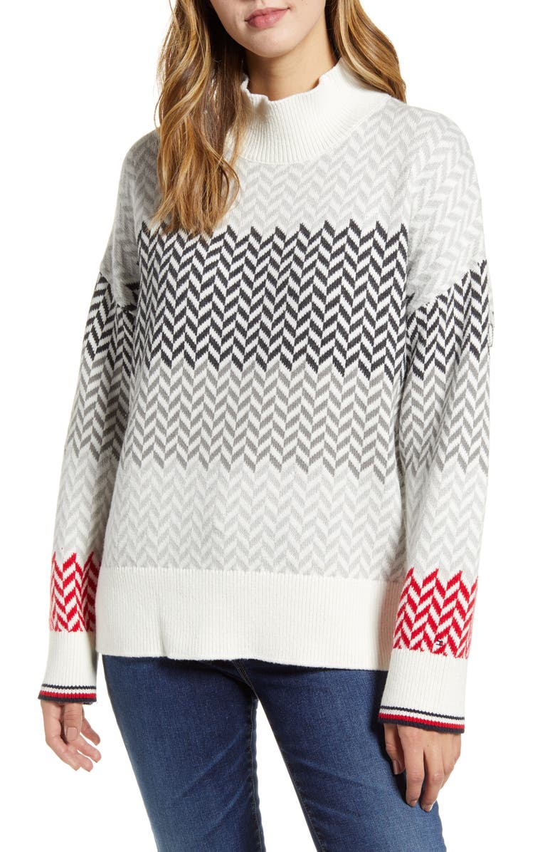 TOMMY HILFIGER Geo Fair Isle Sweater, Main, color, IVORY MULTI