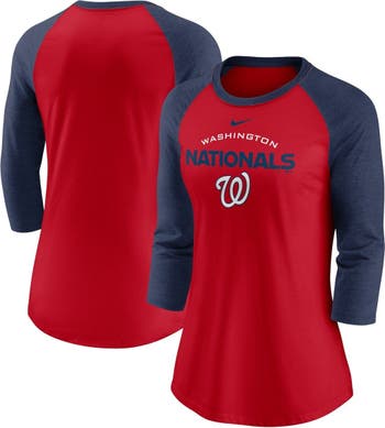 Nike Men's Washington Nationals Navy Arch Over Logo Long Sleeve T