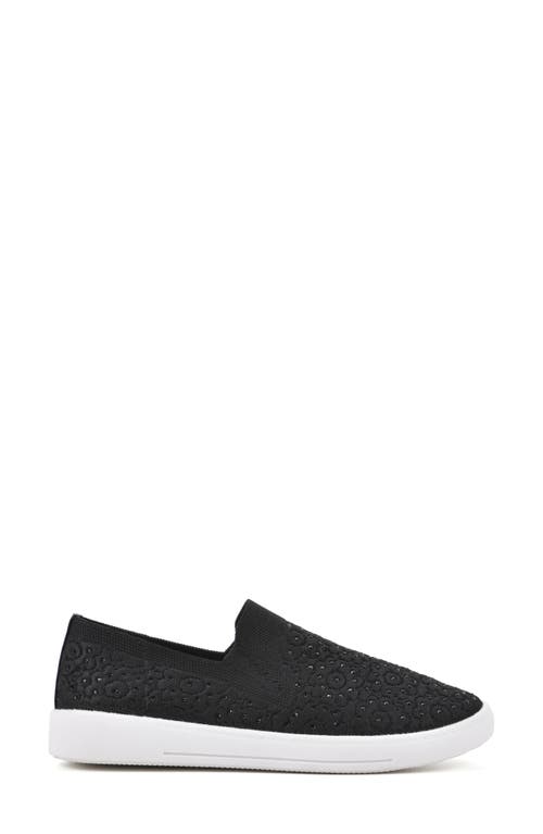 White Mountain Footwear Unit Knit Slip-on Sneaker In Black/fabric