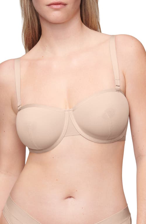 Shop Cuup The Balconette Mesh Underwire Bra In Sand