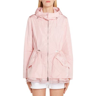 Moncler Loty Cinch Waist Rain Jacket, 0 (fits like 00-0 US) - Pink