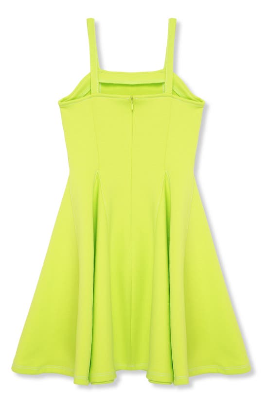 Shop Truce Kids' Contrast Stitch Dress In Lime