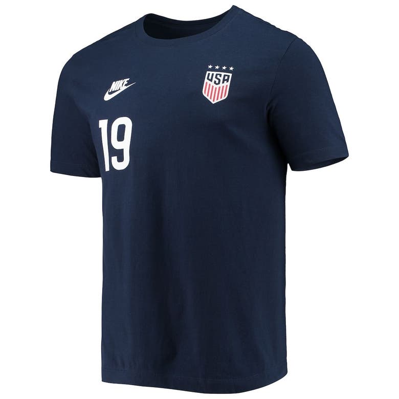 NIKE NIKE CRYSTAL DUNN NAVY USWNT CLUB NAME & NUMBER T-SHIRT