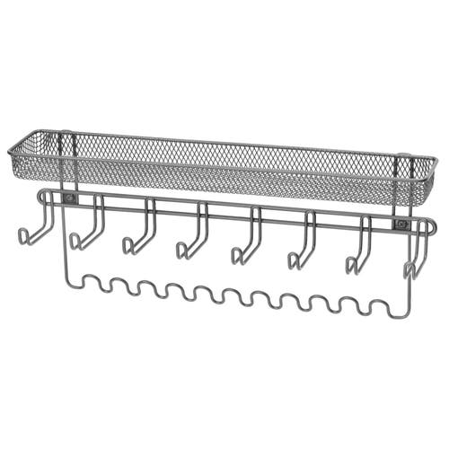mDesign Steel Wall Mount Tie/Belt Organizer Rack with 8 Hooks/Basket in Graphite at Nordstrom