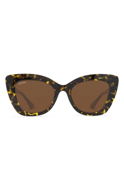 Diff 52mm Melody Sunglasses In Dark Tort/brown Solid Lens