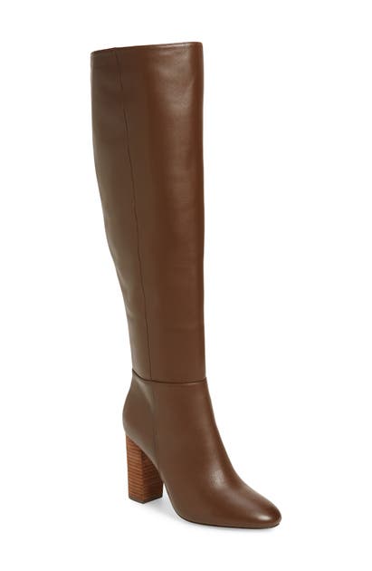 Charles David Intermix Knee High Boot In Chocolate Leather
