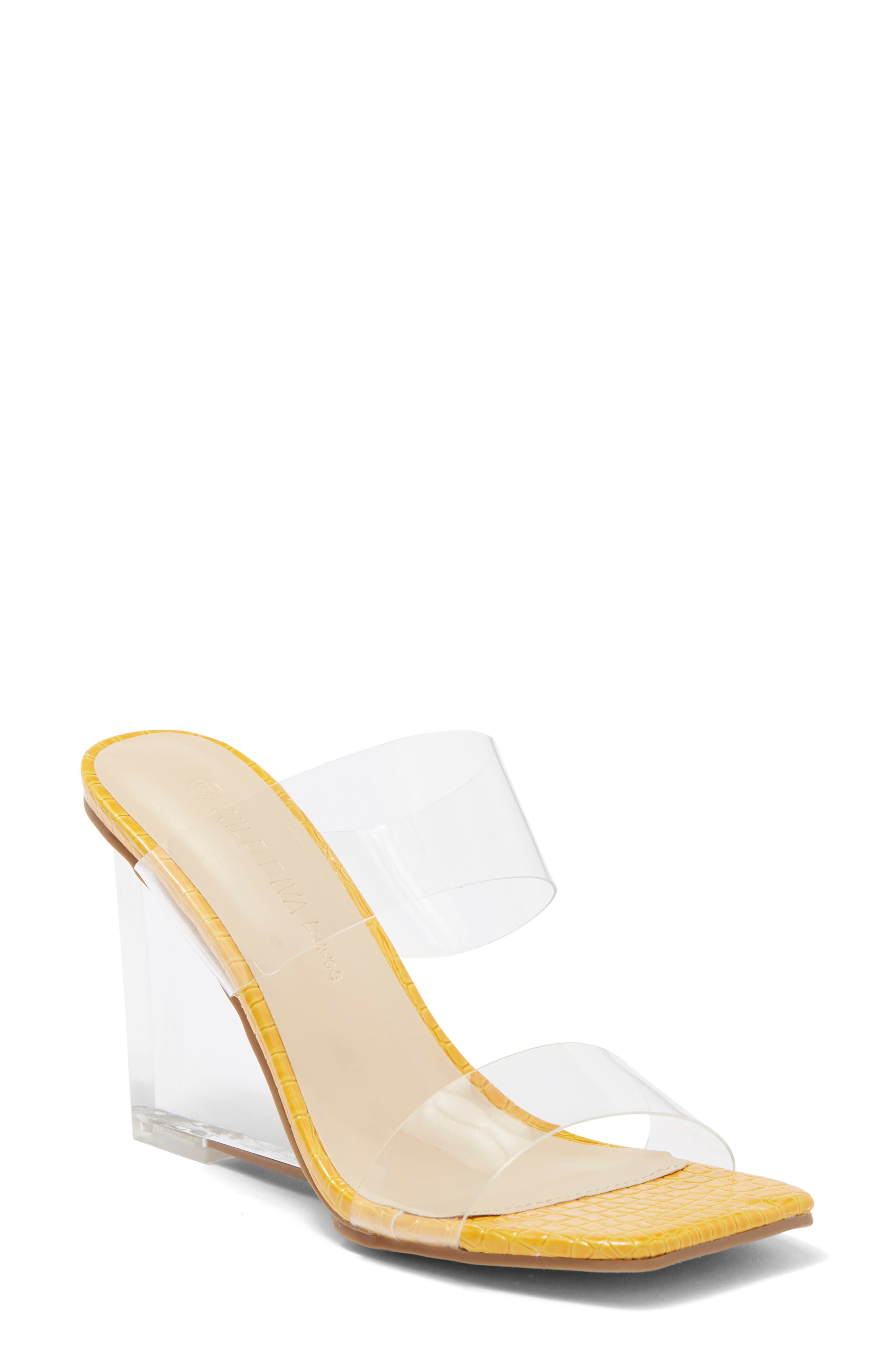 transparent yellow heels