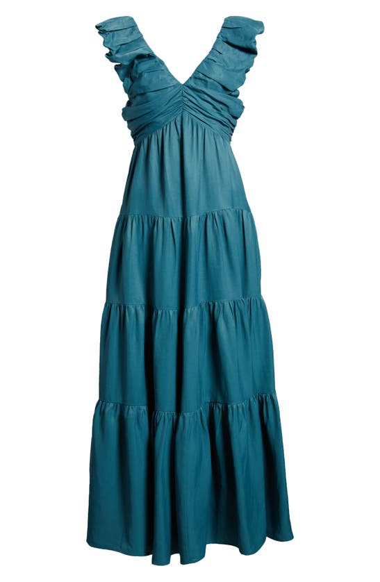 Shop Nordstrom Ruffle Tiered Sundress In Teal Hydro