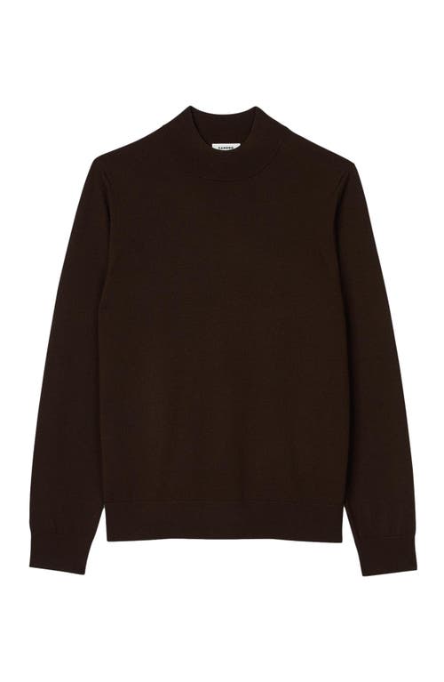 Shop Sandro Funnel Neck Sweater In Chocolate