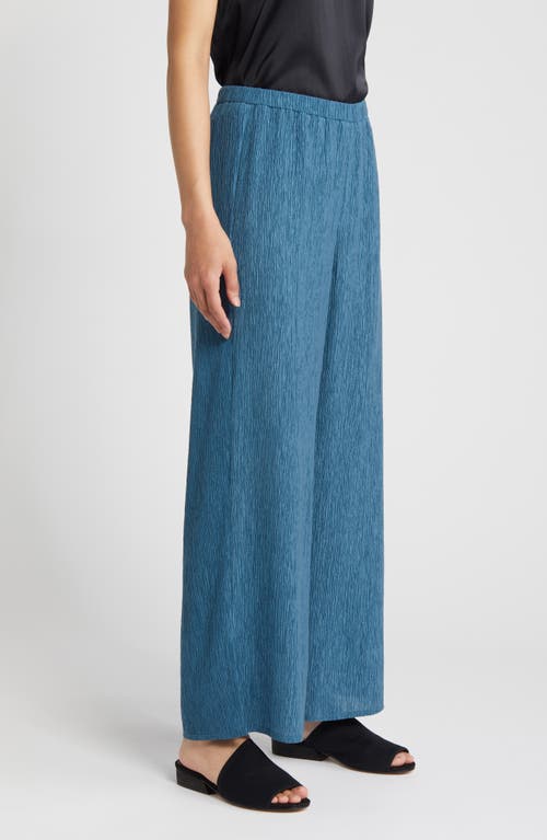 Shop Eileen Fisher Crinkled Wide Leg Pants In Cascade