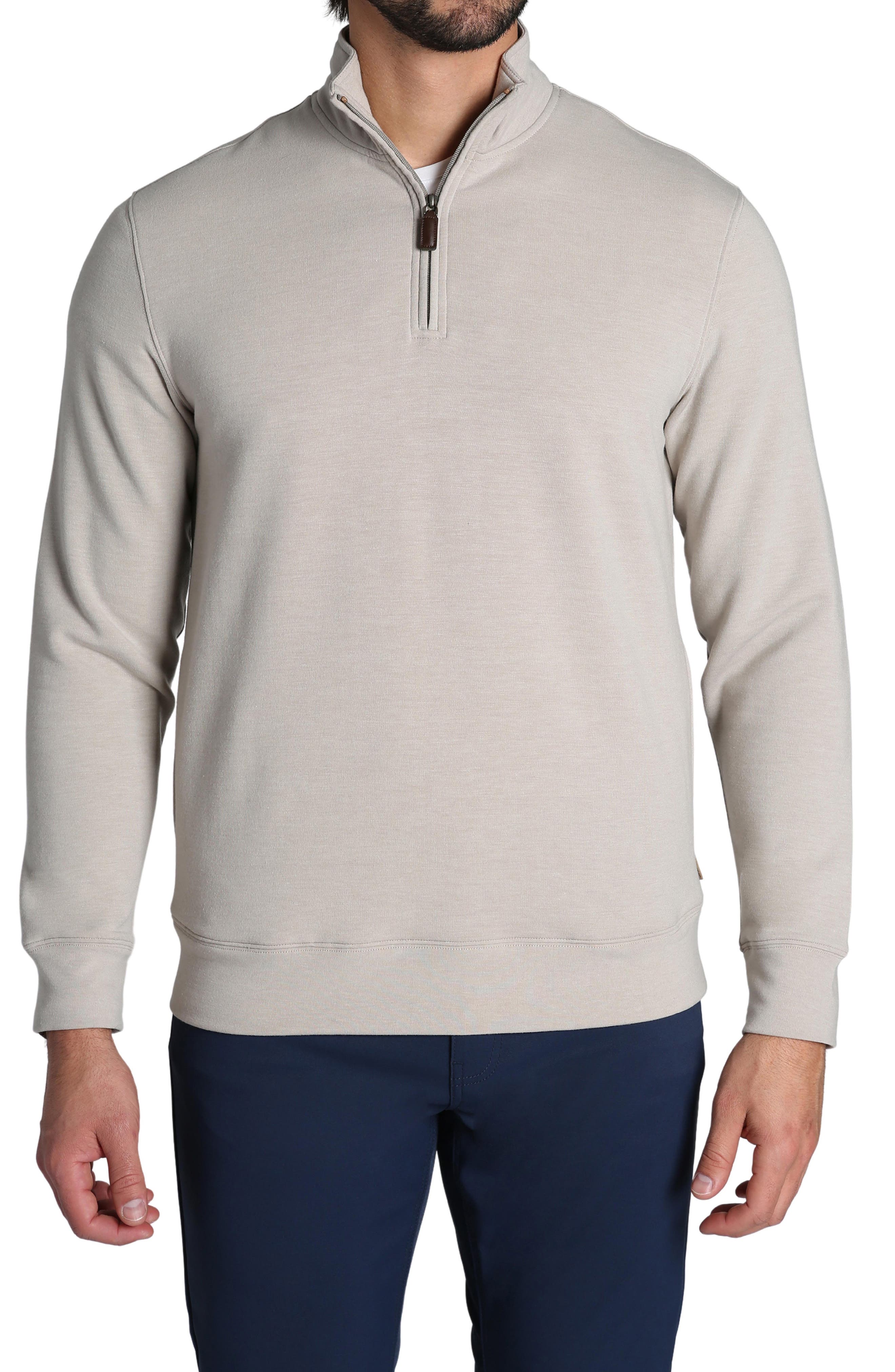 Jachs Soft Touch Quarter Zip Pullover in Oatmeal