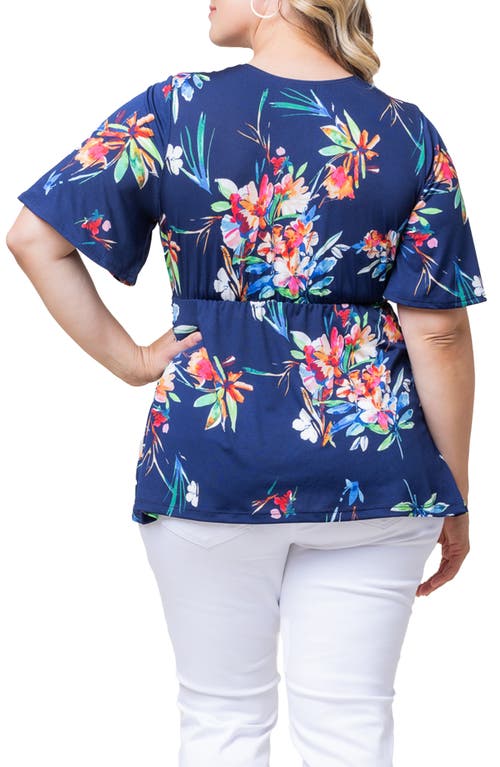 Kiyonna Abby Twist Front Top In Belize Blooms
