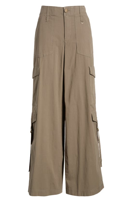 Shop Wit & Wisdom 'ab'solution High Waist Cotton Blend Cargo Pants In Dusty Olive