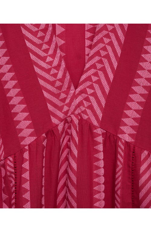 Shop Mango Geometric Print Dress In Fuchsia