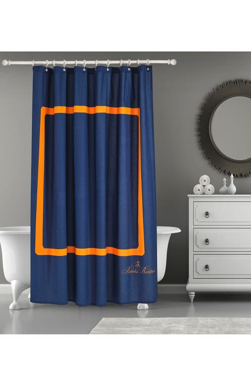 Brooks Brothers Contrast Frame Shower Curtain In Navy